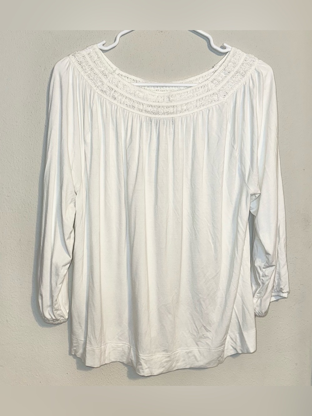 Chaps White Off Shoulder Blouse